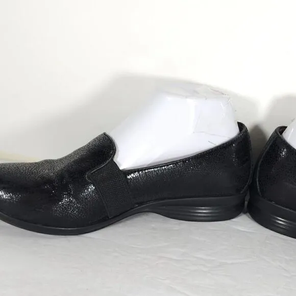 Dansko Women's Addy Black Crackle Leather EU37 US6-6,5 Slip On Loafers Shoes