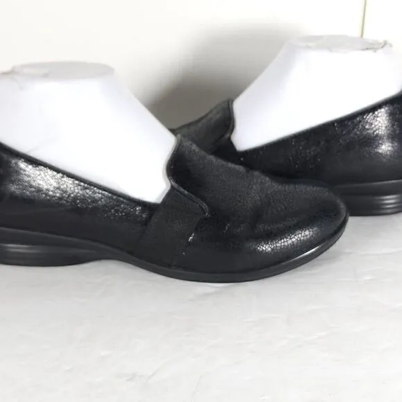 Dansko Women's Addy Black Crackle Leather EU37 US6-6,5 Slip On Loafers Shoes