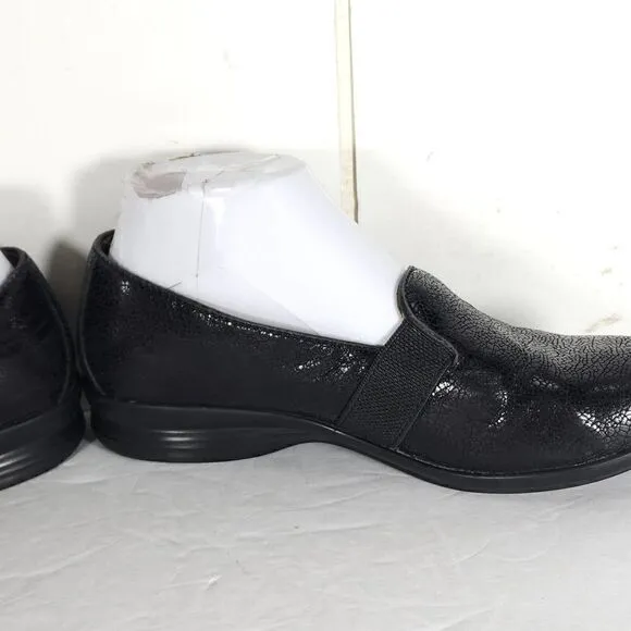Dansko Women's Addy Black Crackle Leather EU37 US6-6,5 Slip On Loafers Shoes