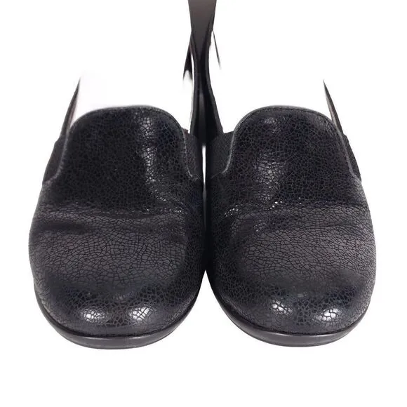 Dansko Women's Addy Black Crackle Leather EU37 US6-6,5 Slip On Loafers Shoes