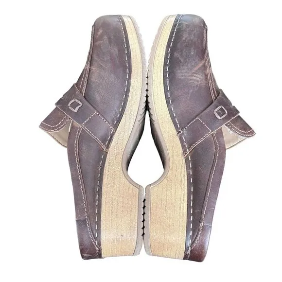 Dansko Women’s Bel Oiled Brown Slip On Clog Size 38