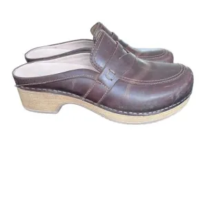 Dansko Women’s Bel Oiled Brown Slip On Clog Size 38