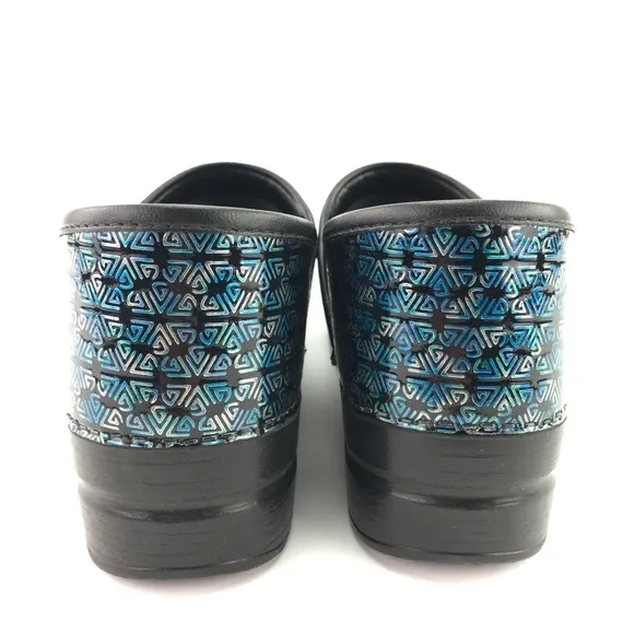 Dansko Womens Professional Blue Motif Clogs Sz 42