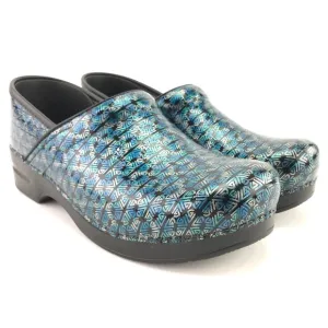 Dansko Womens Professional Blue Motif Clogs Sz 42