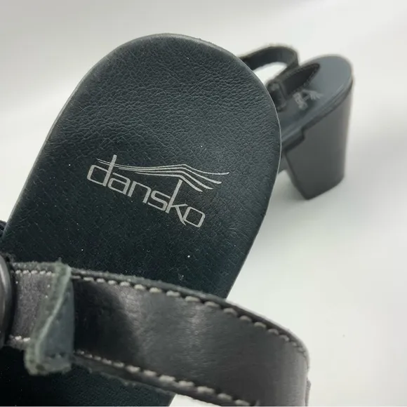 Dansko Women’s Randa Black Full Grain Leather Heeled Sandals. Size 41.