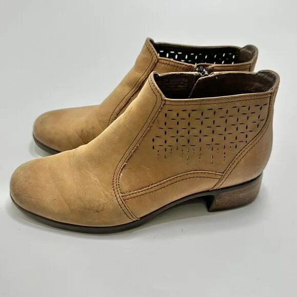 Dansko Women's Tan Liberty Burnished Leather Ankle Bootie EUR Size 37, US 6.5