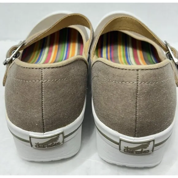 Dansko Women's Vegan Valerie Khaki Mary Jane Comfort Shoes -Size 39/ 8.5-9