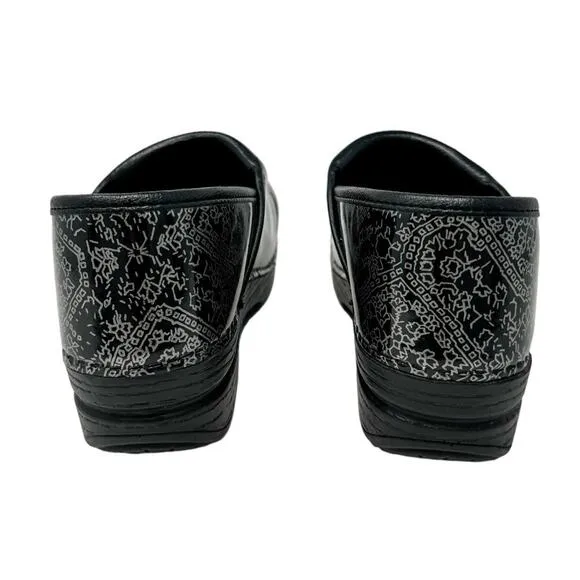 Dansko XP Professional Clog Fancy Metallic Silver Black size 38 US 7.5-8