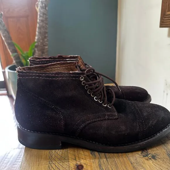 Dark Brown Suede Leather Boots  Thursday Boot Co. Like Captain Boots