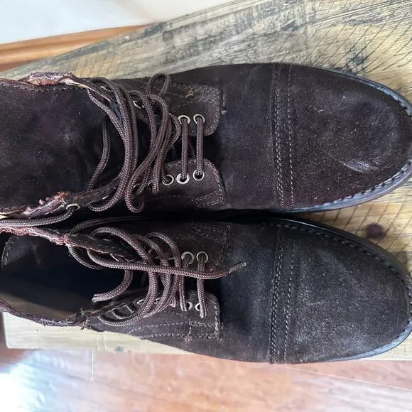 Dark Brown Suede Leather Boots  Thursday Boot Co. Like Captain Boots