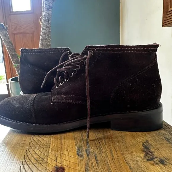 Dark Brown Suede Leather Boots  Thursday Boot Co. Like Captain Boots