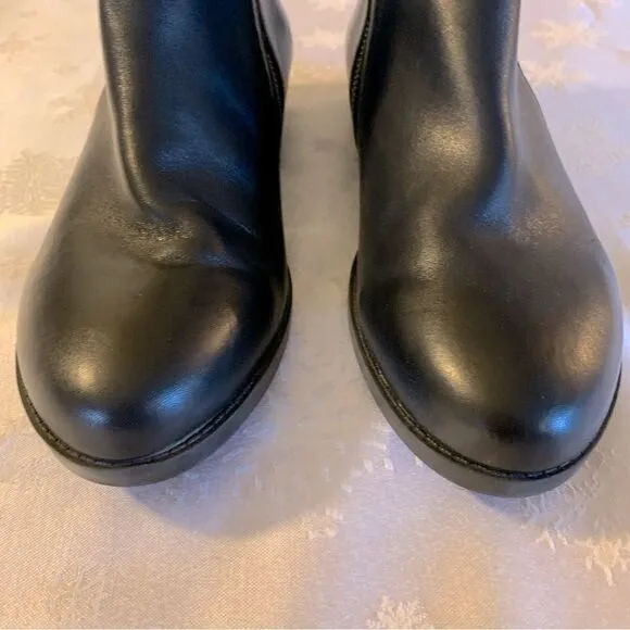 David Tate Black Leather Ankle Boots Zippers on Each Side Sz 10.5 Gorgeous