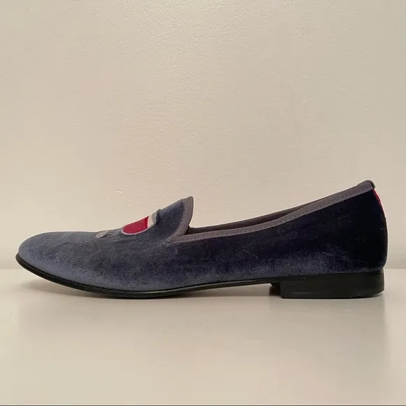 Del Toro X Moda Operandi Tipsy loafers velvet wine glass embroidered shoes 11