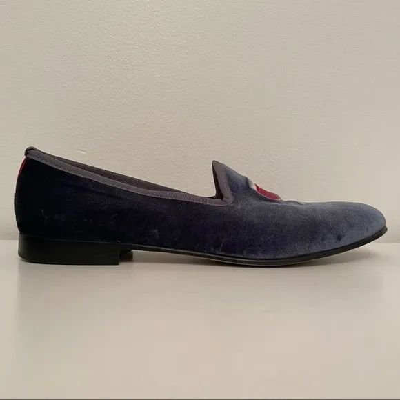 Del Toro X Moda Operandi Tipsy loafers velvet wine glass embroidered shoes 11
