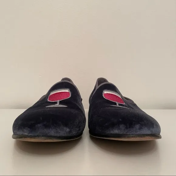 Del Toro X Moda Operandi Tipsy loafers velvet wine glass embroidered shoes 11