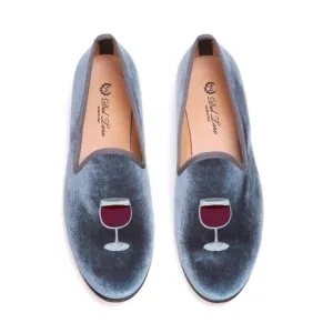 Del Toro X Moda Operandi Tipsy loafers velvet wine glass embroidered shoes 11