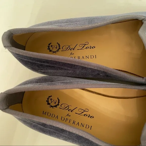 Del Toro X Moda Operandi Tipsy loafers velvet wine glass embroidered shoes 11