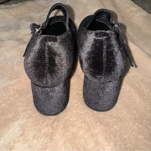 Delia's By Dolls Kill  Black Velvet 2.5”Platform Mary Janes Women’s Size 7 NWOB