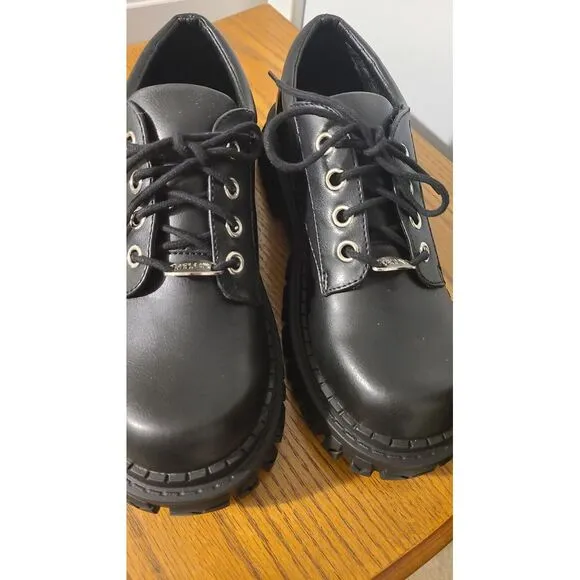 dELiAs Dolls Kill Oxford Platform Chunky Teen Craft Shoes Lace Up Black‎ Size 8M