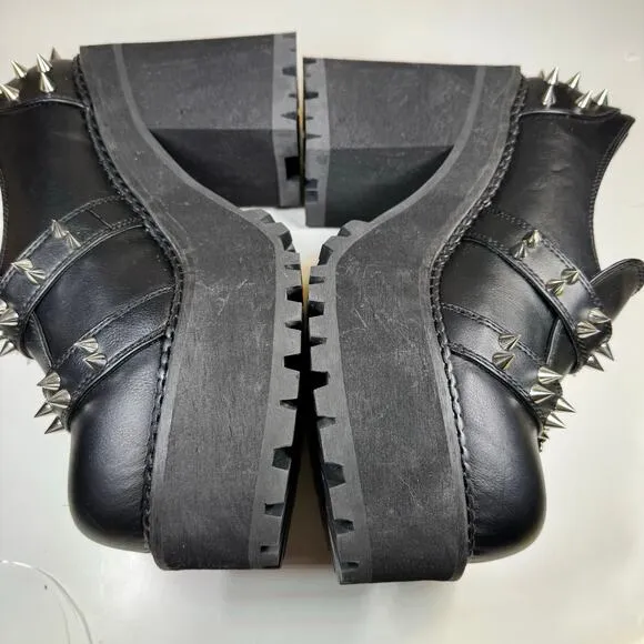 Demonia Assault-38 Chunky Platform Studded Spikes Skulls Mary Jane Goth Shoes 10