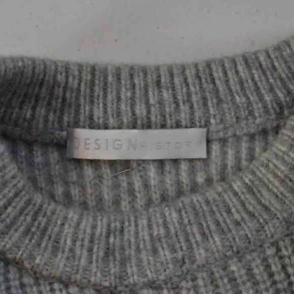 Design History Long Sleeve Gray Pullover Sweater Top Dress Size OS