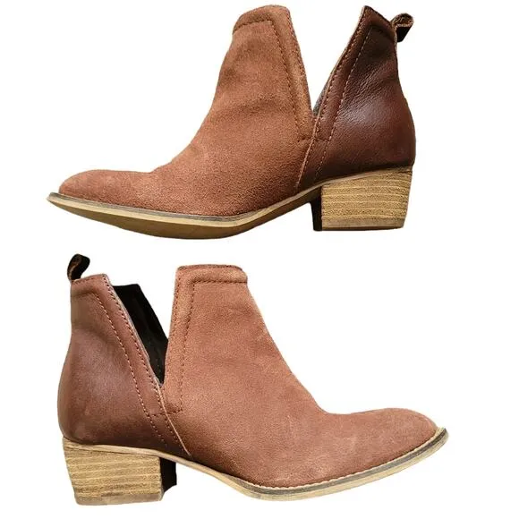 DIBA.True Brown Cut Out Leather Ankle Booties Women's Size 6