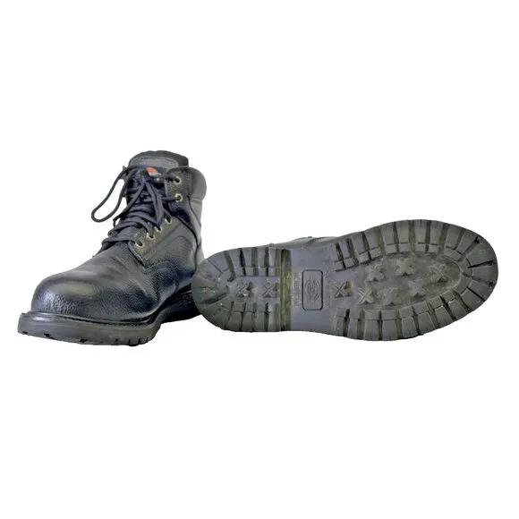 Dickies Prowler Steel Toe Boots Work Black Leather Slip Oil Resistant Men SZ 12