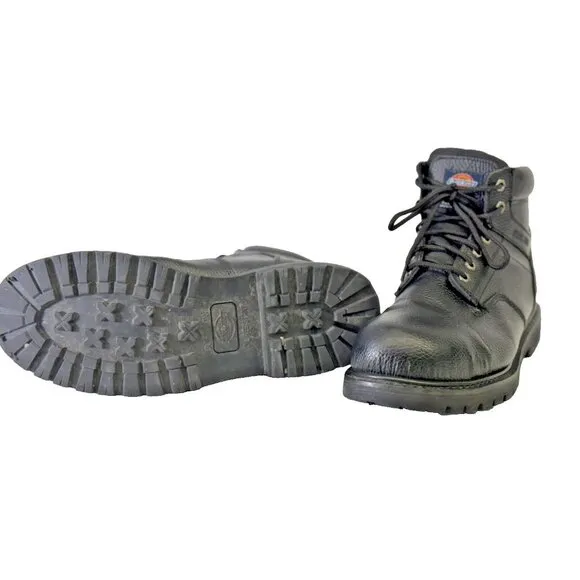 Dickies Prowler Steel Toe Boots Work Black Leather Slip Oil Resistant Men SZ 12