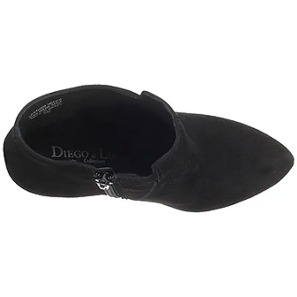 Diego di Lucca Ankle Stiletto Black Suede Boots
