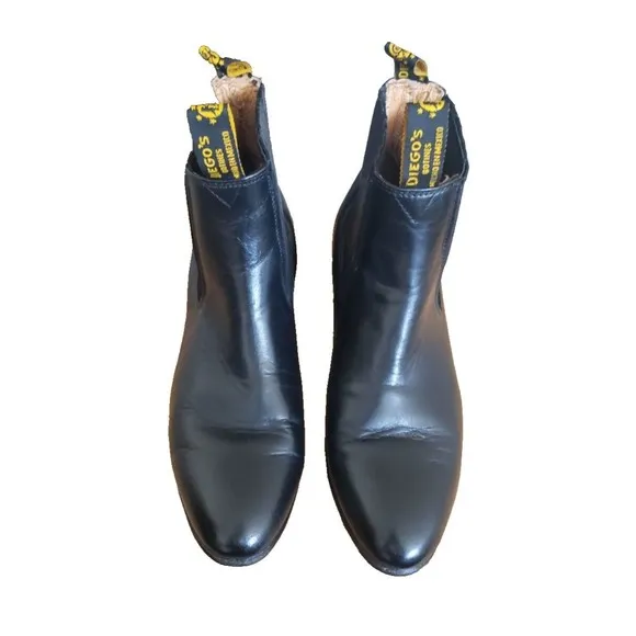 Diego’s Botines Black Leather Pull On Chelsea Boot Size MX 26/US Men 7.5 Women 9