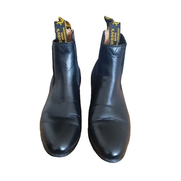 Diego’s Botines Black Leather Pull On Chelsea Boot Size MX 26/US Men 7.5 Women 9
