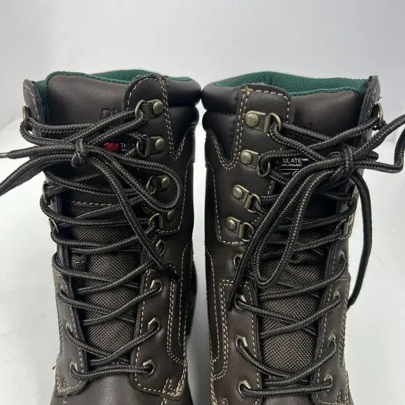 DieHard Brown 8&quot; Soft Toe Work Boot Size 11 Water Resistant 3M Thinsulate