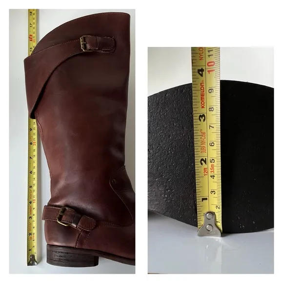 Diesel Style Lab Y2K Riding Brown Leather Boots With Adjustable Buckles Size 10