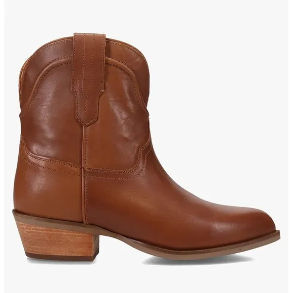 Dingo Seguaro Round Toe Cowboy Booties Womens Brown Casual Boots Size 8.5