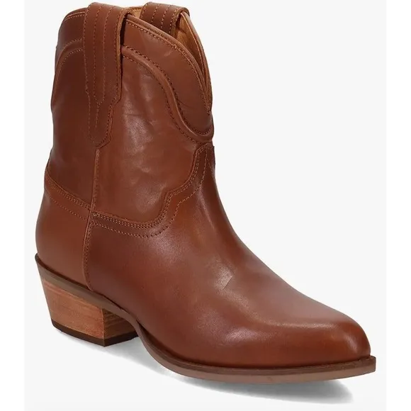 Dingo Seguaro Round Toe Cowboy Booties Womens Brown Casual Boots Size 8.5