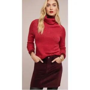 DL1961 Velvet Mini Skirt Burgundy Rich Maroon Purple Hippie Vibes - Sz 27 S