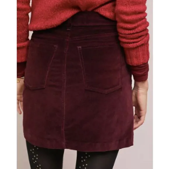 DL1961 Velvet Mini Skirt Burgundy Rich Maroon Purple Hippie Vibes - Sz 27 S