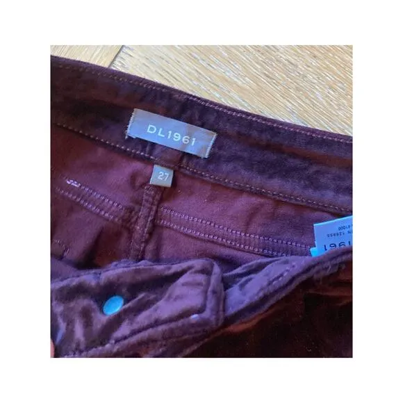 DL1961 Velvet Mini Skirt Burgundy Rich Maroon Purple Hippie Vibes - Sz 27 S