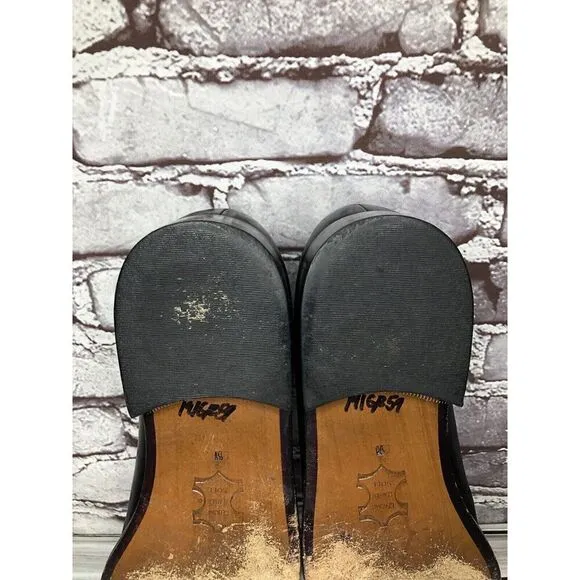 DM BY MASTROIANNI VENTE Black Leather Slip On Square Toe Loafers Men Sz 11M/44EU