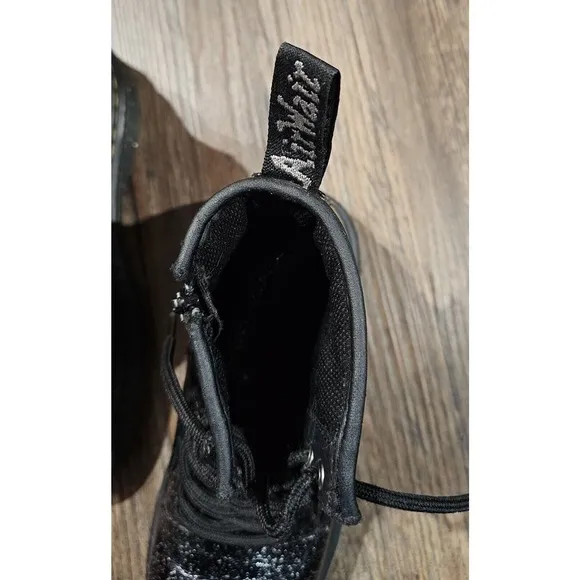 Doc Martens 1460 Cosmic Glitter Black Boots Sparkles Girls Size 5