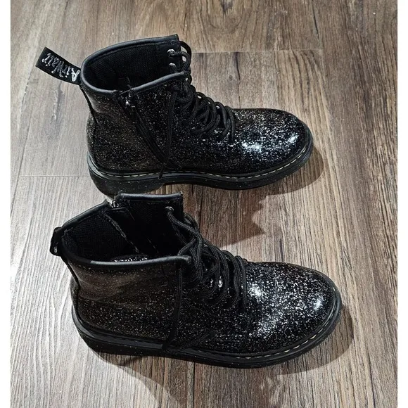 Doc Martens 1460 Cosmic Glitter Black Boots Sparkles Girls Size 5