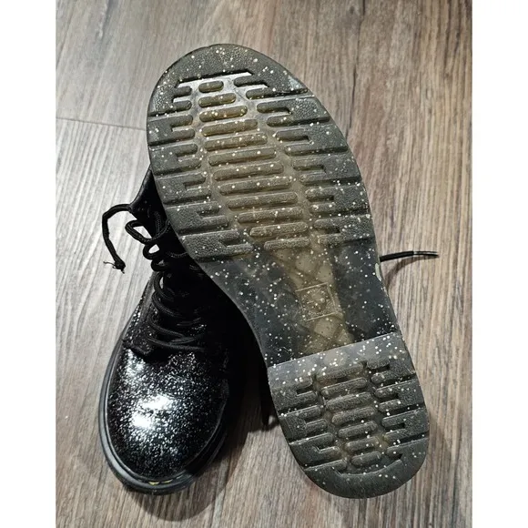 Doc Martens 1460 Cosmic Glitter Black Boots Sparkles Girls Size 5