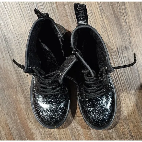 Doc Martens 1460 Cosmic Glitter Black Boots Sparkles Girls Size 5