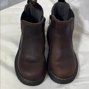 DOC MARTENS KIDS Unisex #1460 Wintergrip Sole Brown Leather Ankle Boots Size 10