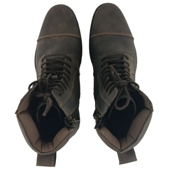 Dockers 10 M Stratton Mens Ankle Boots Casual Cap Toe Zip Up Chukka Faux Leather