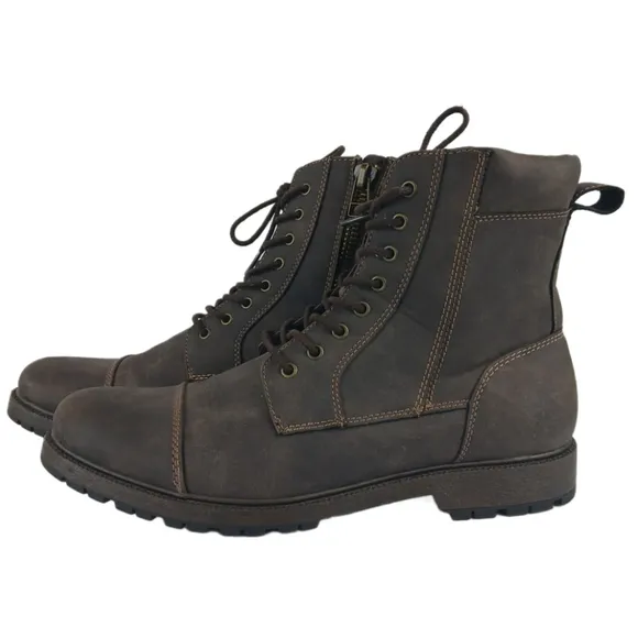 Dockers 10 M Stratton Mens Ankle Boots Casual Cap Toe Zip Up Chukka Faux Leather