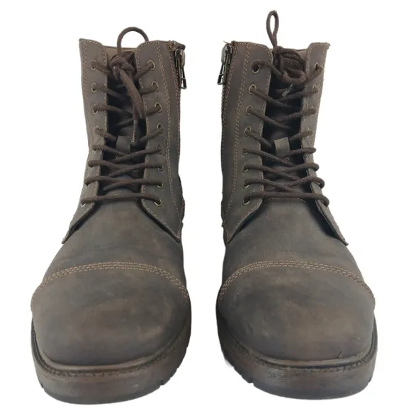 Dockers 10 M Stratton Mens Ankle Boots Casual Cap Toe Zip Up Chukka Faux Leather
