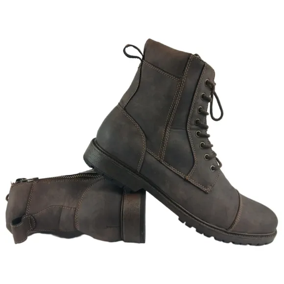 Dockers 10 M Stratton Mens Ankle Boots Casual Cap Toe Zip Up Chukka Faux Leather