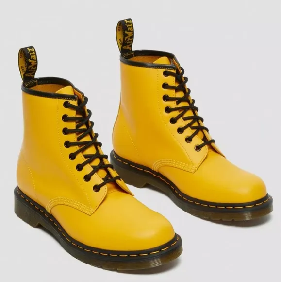 Doctor Martens &quot;1460 Smooth Leather Lace Up Boots&quot; Yellow | Women's Size 6