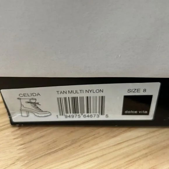Dolce Vita Celida Boots- Tan Mulit Nylon - Size 8- NIB